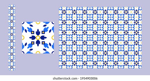 Azulejos Portuguese tile floor pattern