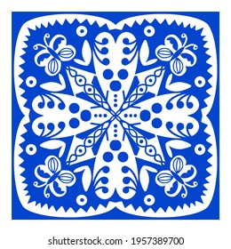 Azulejos Portuguese tile floor pattern, Lisbon seamless indigo blue tiles, vintage geometric ceramic, Spanish vector background. Moroccan geometrical interior patchwork. Azulejo moroccan wallpaper