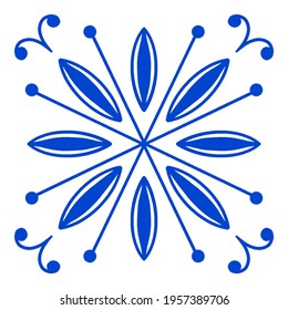 Azulejos Portuguese tile floor pattern, Lisbon seamless indigo blue tiles, vintage geometric ceramic, Spanish vector background. Moroccan geometrical interior patchwork. Azulejo moroccan wallpaper