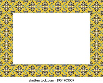 Azulejos Portuguese tile frame pattern