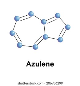 Azulene chemical compound moleccular structure. Vector illustration.