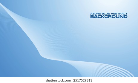 Azure Blue abstract background with curve line for backdrop or presentation