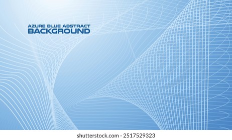 Azure Blue abstract background with curve line for backdrop or presentation