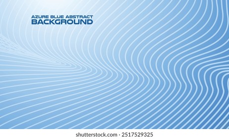 Azure Blue abstract background with curve line for backdrop or presentation