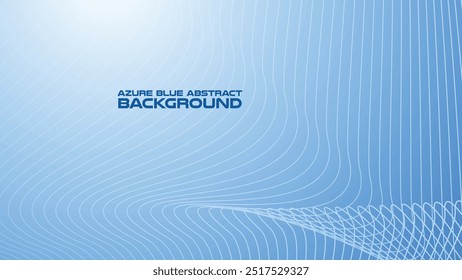 Azure Blue abstract background with curve line for backdrop or presentation