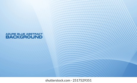 Azure Blue abstract background with curve line for backdrop or presentation