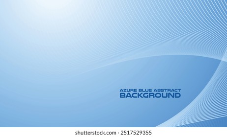 Azure Blue abstract background with curve line for backdrop or presentation