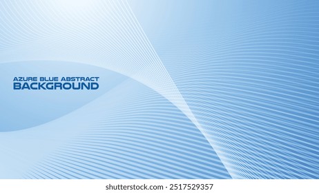 Azure Blue abstract background with curve line for backdrop or presentation