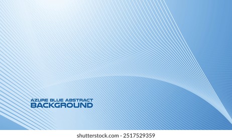 Azure Blue abstract background with curve line for backdrop or presentation