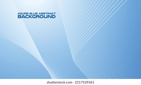 Azure Blue abstract background with curve line for backdrop or presentation