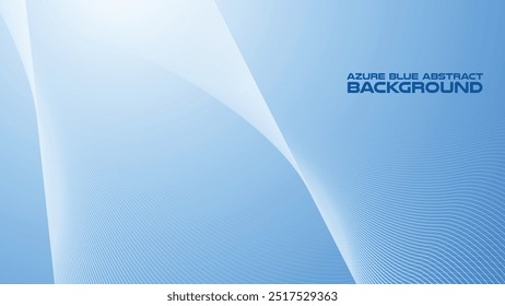 Azure Blue abstract background with curve line for backdrop or presentation