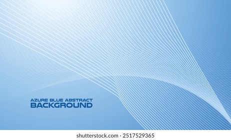 Azure Blue abstract background with curve line for backdrop or presentation