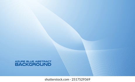 Azure Blue abstract background with curve line for backdrop or presentation