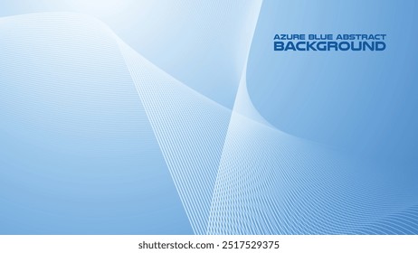 Azure Blue abstract background with curve line for backdrop or presentation