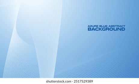 Azure Blue abstract background with curve line for backdrop or presentation