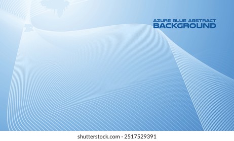 Azure Blue abstract background with curve line for backdrop or presentation