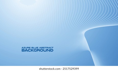 Azure Blue abstract background with curve line for backdrop or presentation