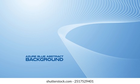 Azure Blue abstract background with curve line for backdrop or presentation