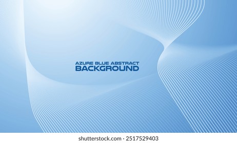 Azure Blue abstract background with curve line for backdrop or presentation