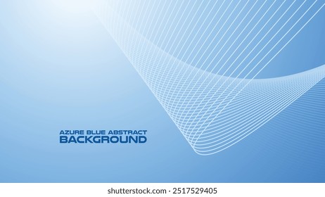 Azure Blue abstrakter Hintergrund mit Kurvenlinie für Hintergrund oder Präsentation