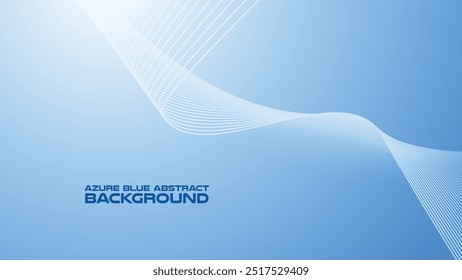 Azure Blue abstract background with curve line for backdrop or presentation