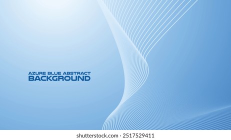 Azure Blue abstract background with curve line for backdrop or presentation