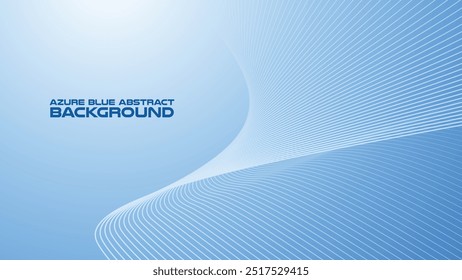 Fundo abstrato Azure Blue com linha de curva para fundo ou apresentação