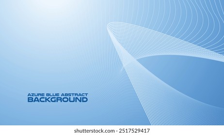 Azure Blue abstract background with curve line for backdrop or presentation