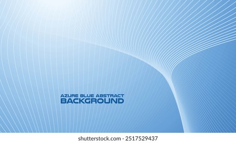 Azure Blue abstract background with curve line for backdrop or presentation