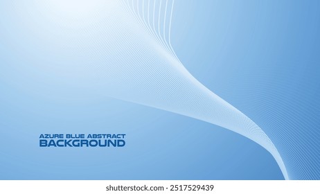 Azure Blue abstract background with curve line for backdrop or presentation