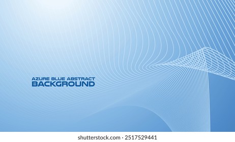 Fundo abstrato Azure Blue com linha de curva para fundo ou apresentação