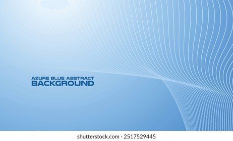 Azure Blue abstract background with curve line for backdrop or presentation