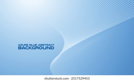 Fundo abstrato Azure Blue com linha de curva para fundo ou apresentação