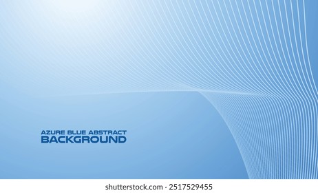 Azure Blue abstract background with curve line for backdrop or presentation