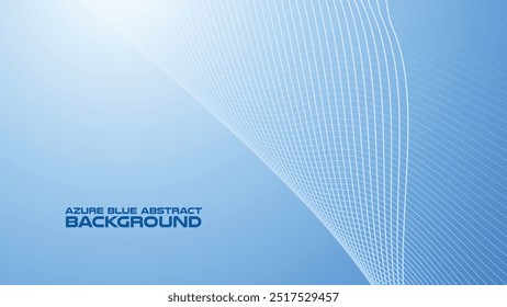 Fundo abstrato Azure Blue com linha de curva para fundo ou apresentação