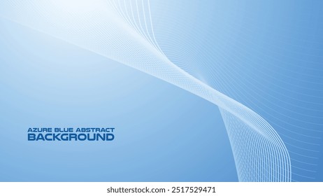 Azure Blue abstract background with curve line for backdrop or presentation