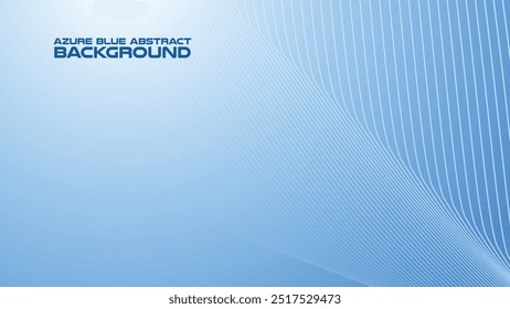 Azure Blue abstract background with curve line for backdrop or presentation