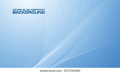 Fundo abstrato Azure Blue com linha de curva para fundo ou apresentação