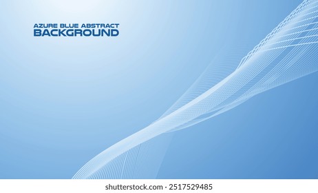 Azure Blue abstract background with curve line for backdrop or presentation