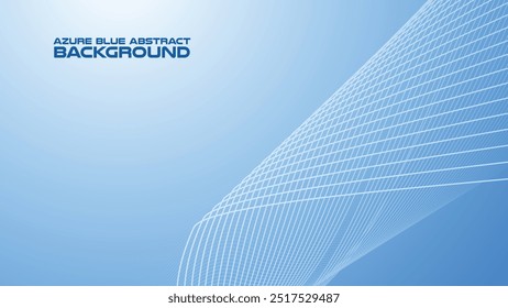 Azure Blue abstract background with curve line for backdrop or presentation