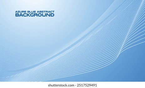 Azure Blue abstract background with curve line for backdrop or presentation