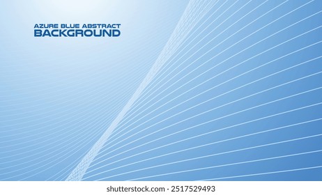 Fundo abstrato Azure Blue com linha de curva para fundo ou apresentação