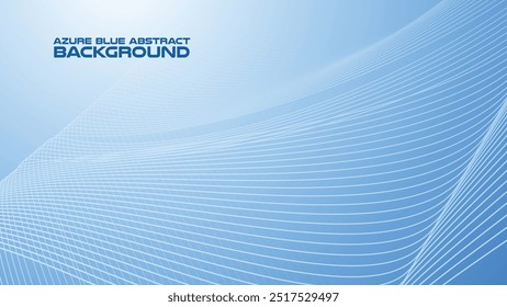 Azure Blue abstract background with curve line for backdrop or presentation