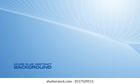 Azure Blue abstract background with curve line for backdrop or presentation