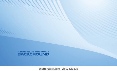 Azure Blue abstract background with curve line for backdrop or presentation