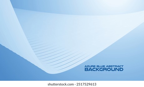 Azure Blue abstract background with curve line for backdrop or presentation