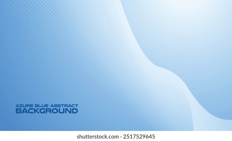 Azure Blue abstract background with curve line for backdrop or presentation