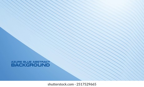 Azure Blue abstract background with curve line for backdrop or presentation