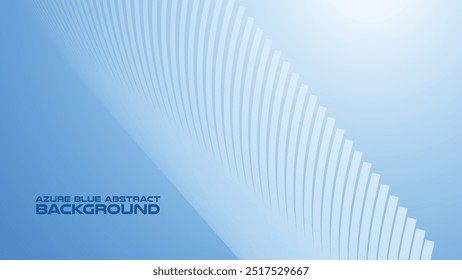 Azure Blue abstract background with curve line for backdrop or presentation