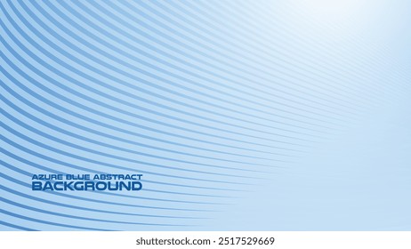 Azure Blue abstract background with curve line for backdrop or presentation